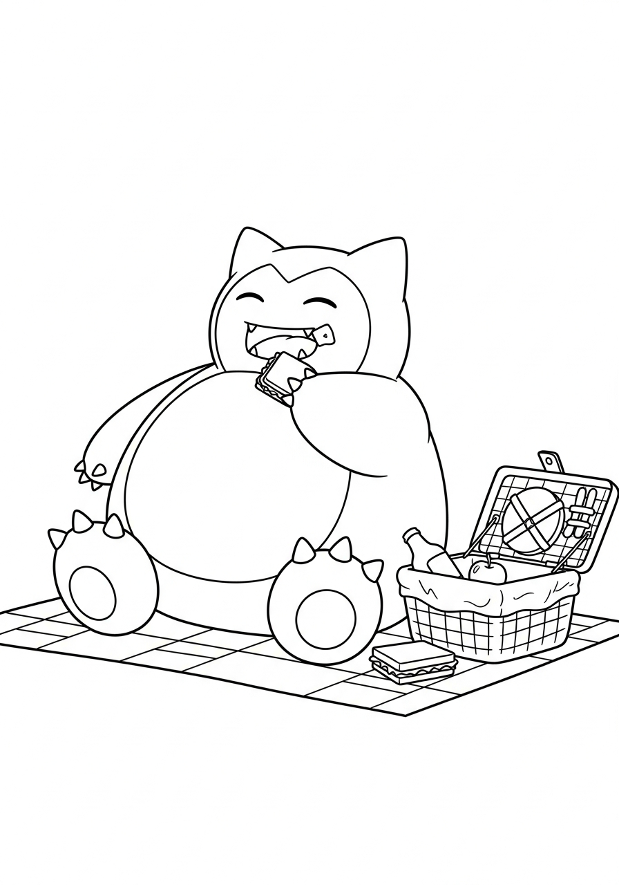 Snorlax Coloring Pages 10 free printable Snorlax coloring pages