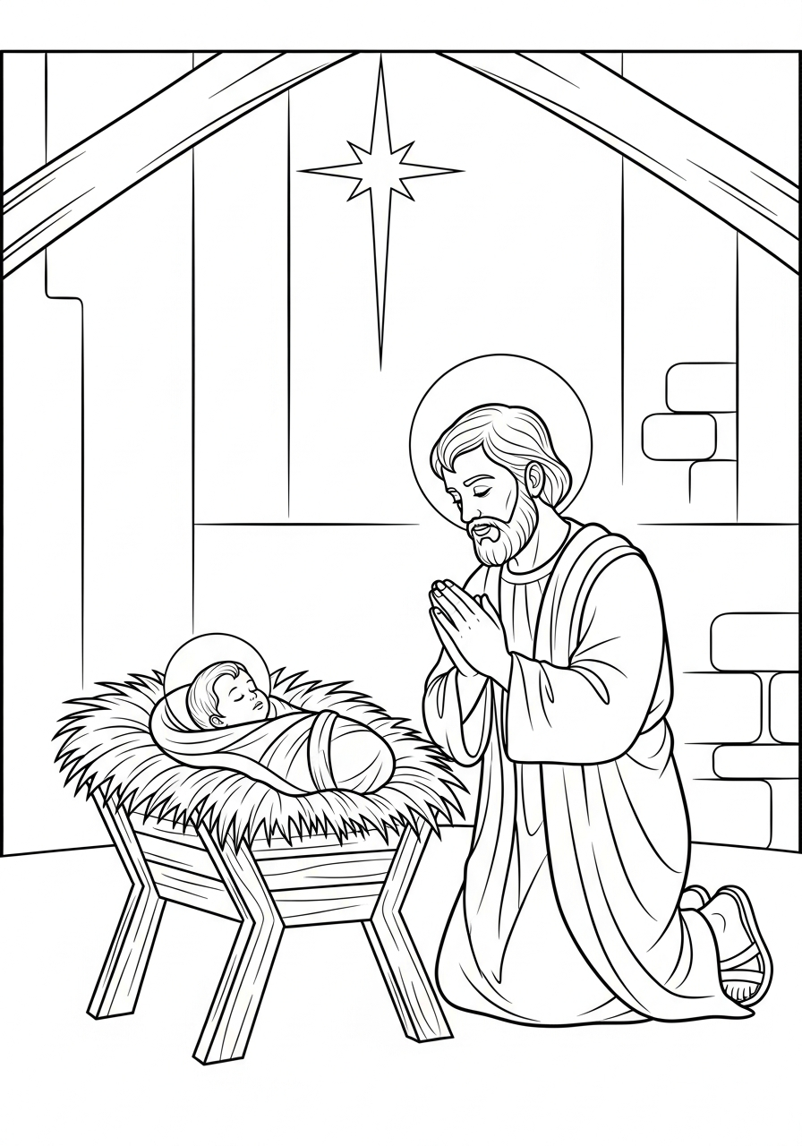 grinch cute St. Joseph coloring pages