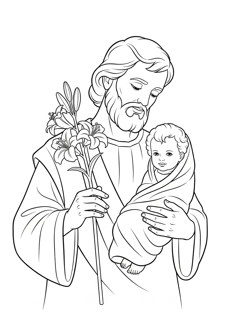 St. Joseph coloring pages for adults easy