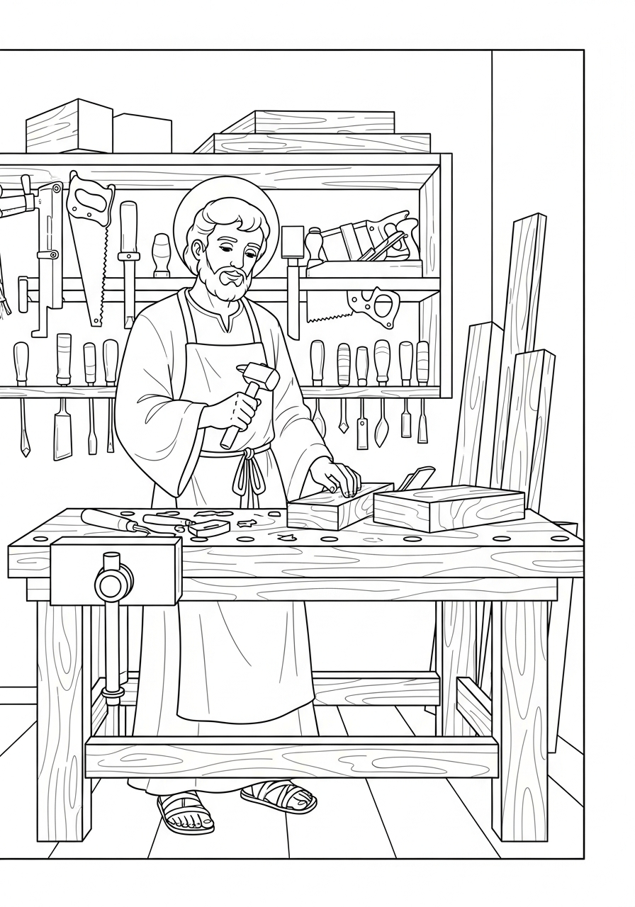 coloring pages printable St. Joseph