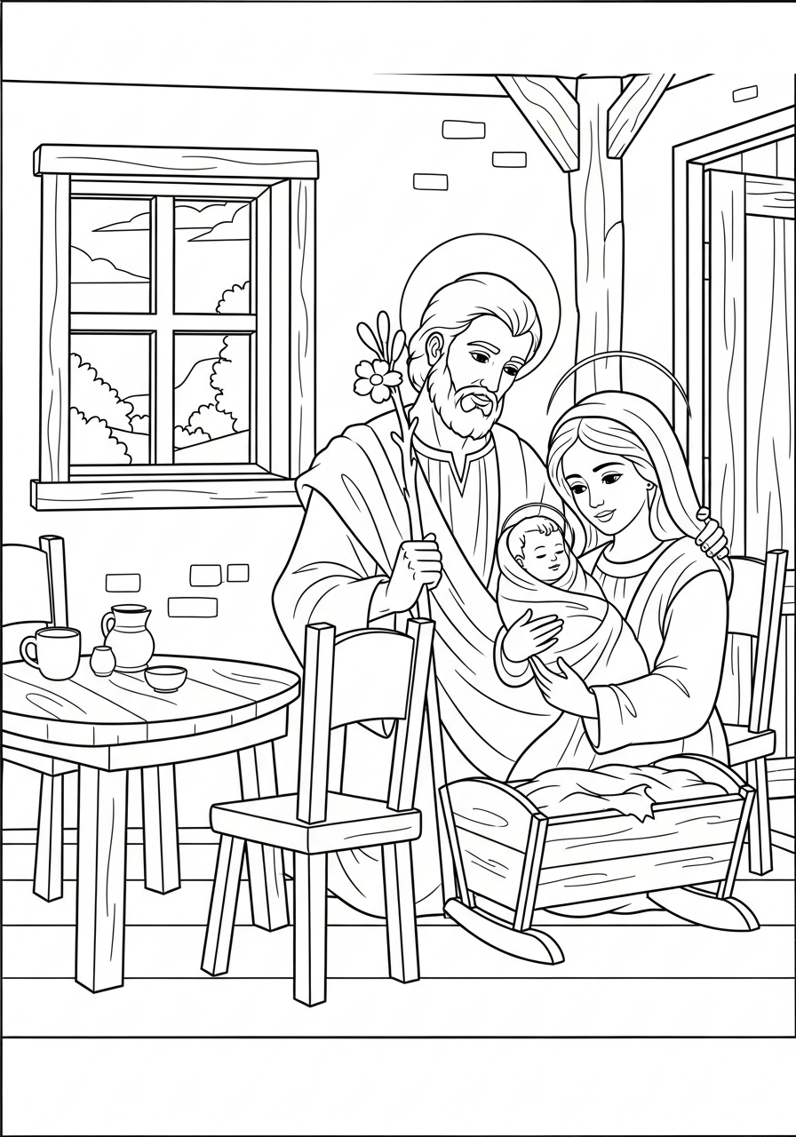 easy St. Joseph coloring pages