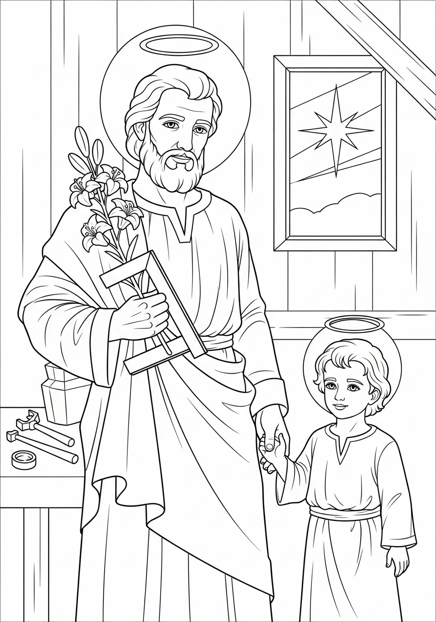St. Joseph decorations coloring pages