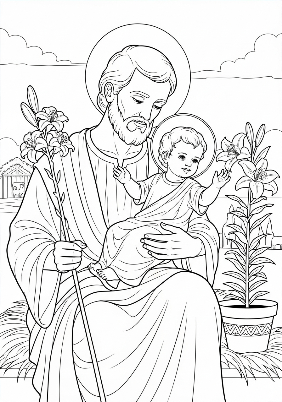free coloring pages St. Joseph 1