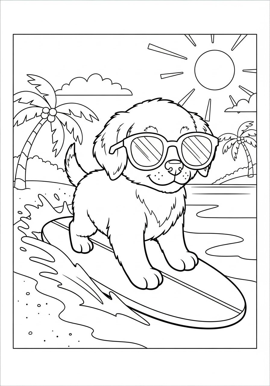 printable Surfing coloring pages for adults