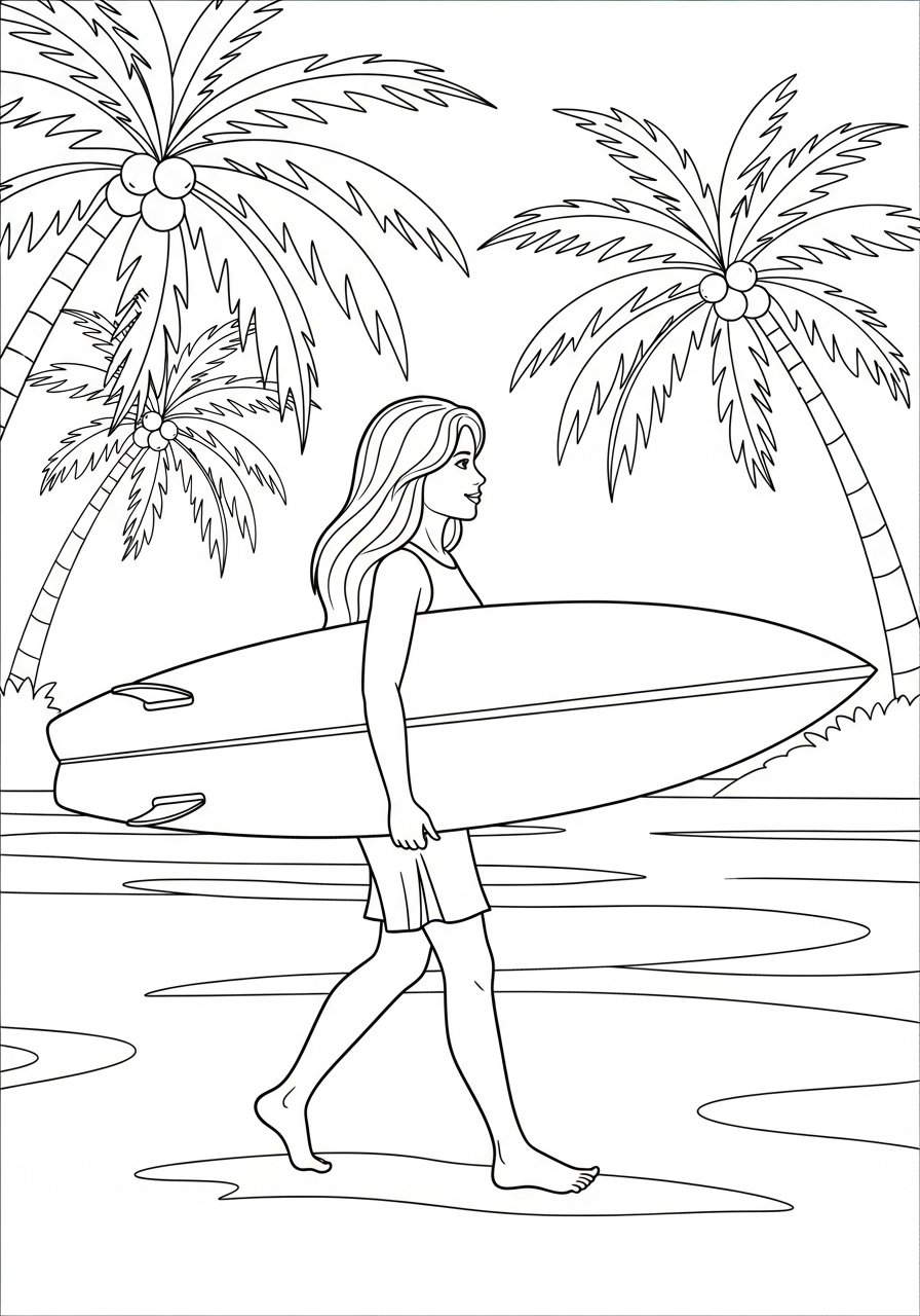 coloring pages printable Surfing