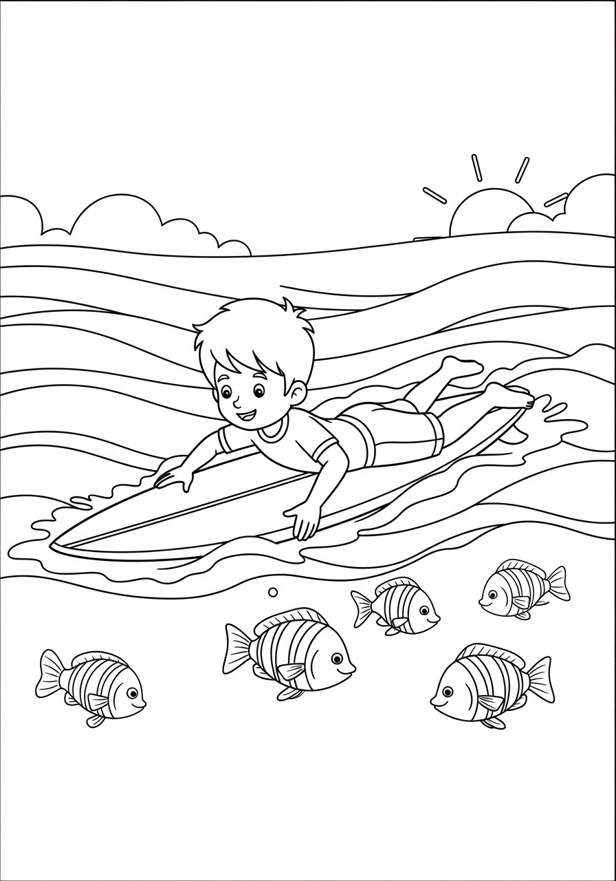 free Surfing tree coloring pages 1