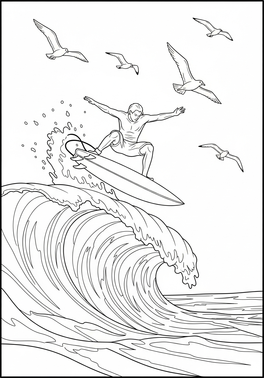 free coloring pages Surfing 1
