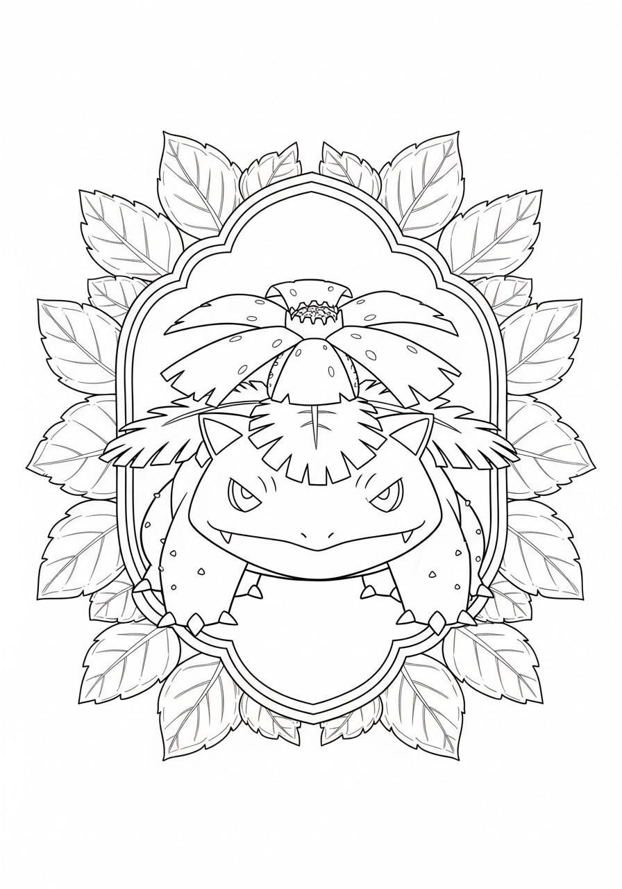 kawaii cute Venusaur coloring pages