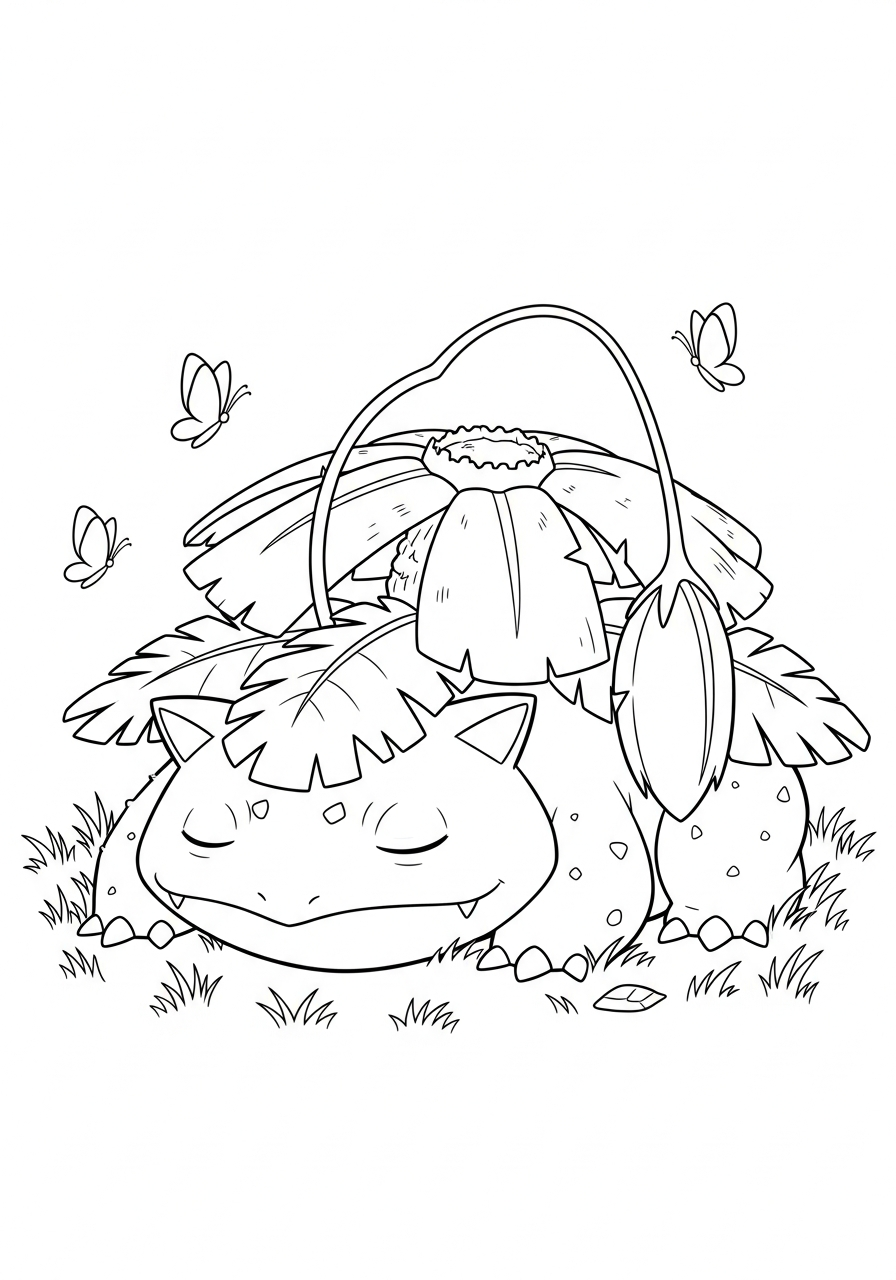 free printable Venusaur coloring pages for adults