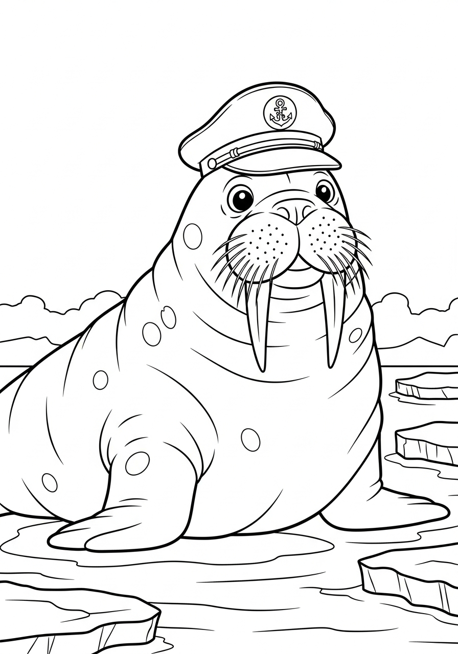 free printable Walrus coloring pages 1