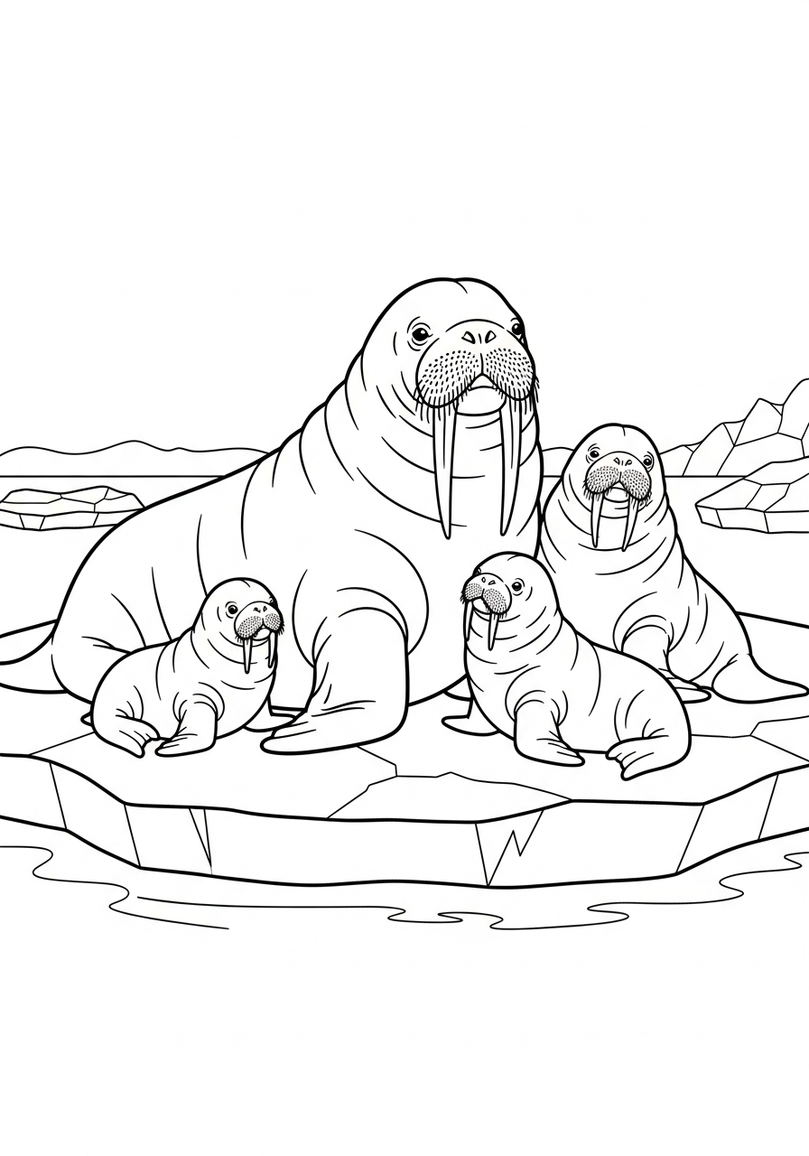 Walrus adult coloring pages