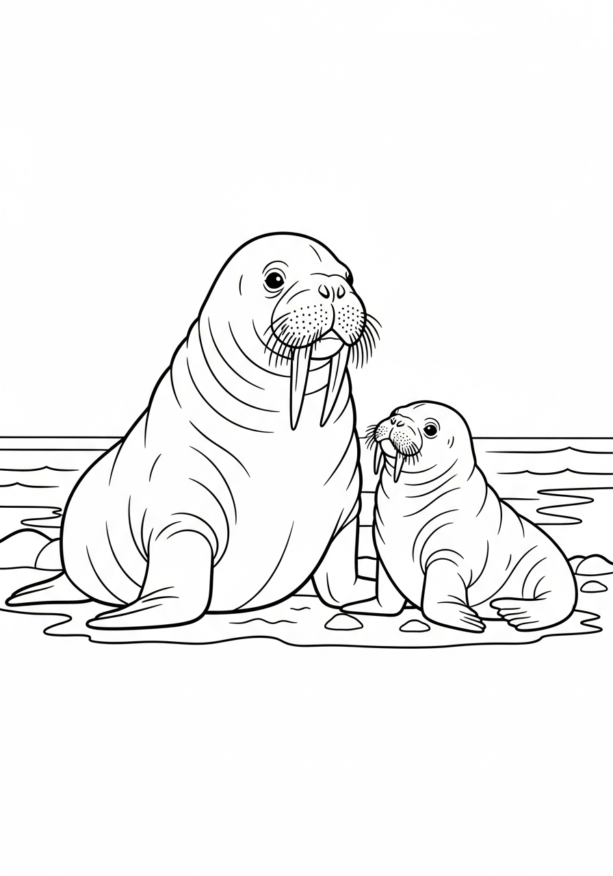coloring pages for kids Walrus