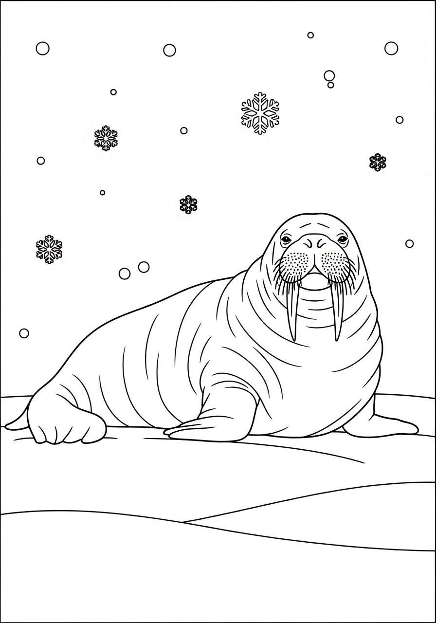 Walrus coloring pages easy