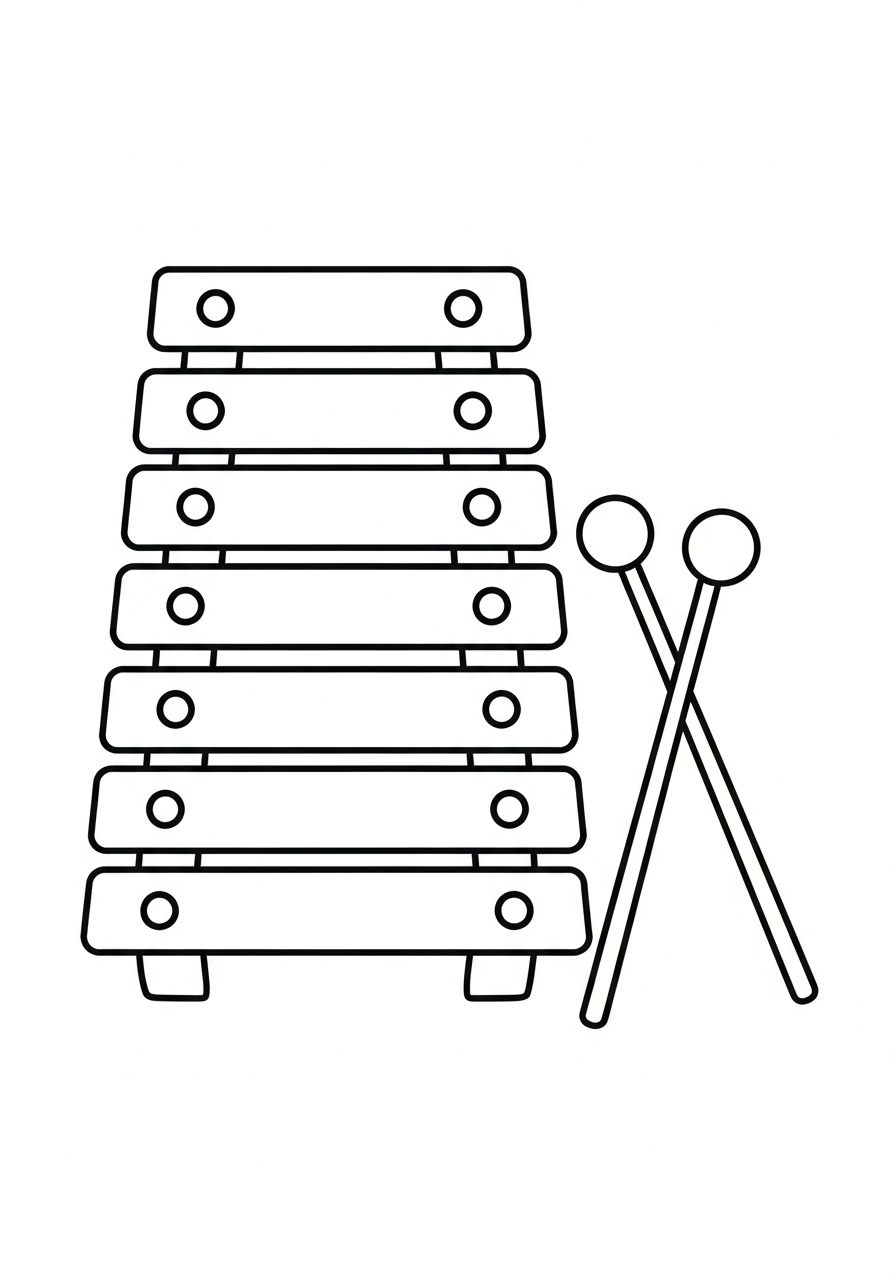 Xylophone themed coloring pages