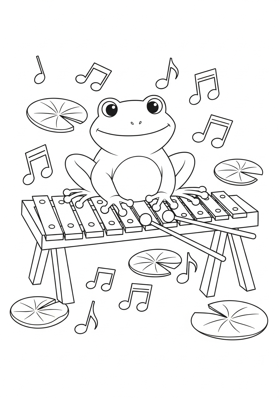 easy cute Xylophone coloring pages