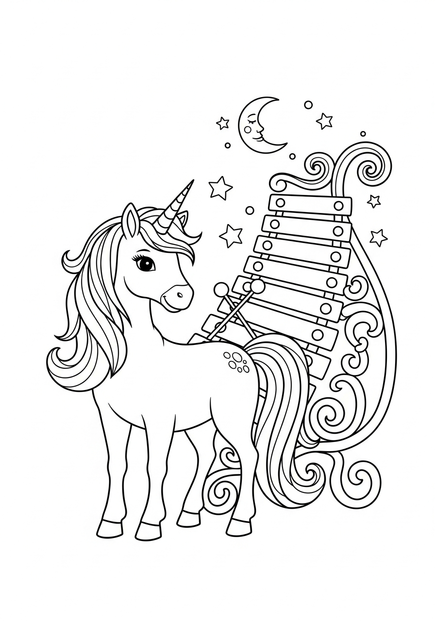 Xylophone coloring pages printable free
