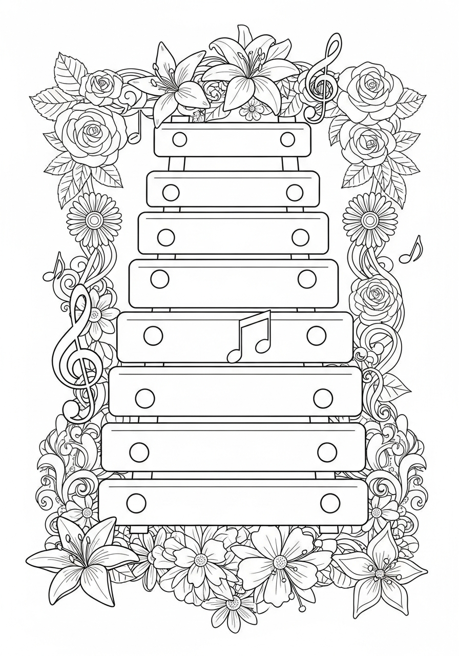 free adult Xylophone coloring pages