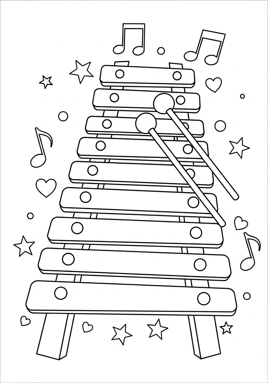 Xylophone coloring pages free