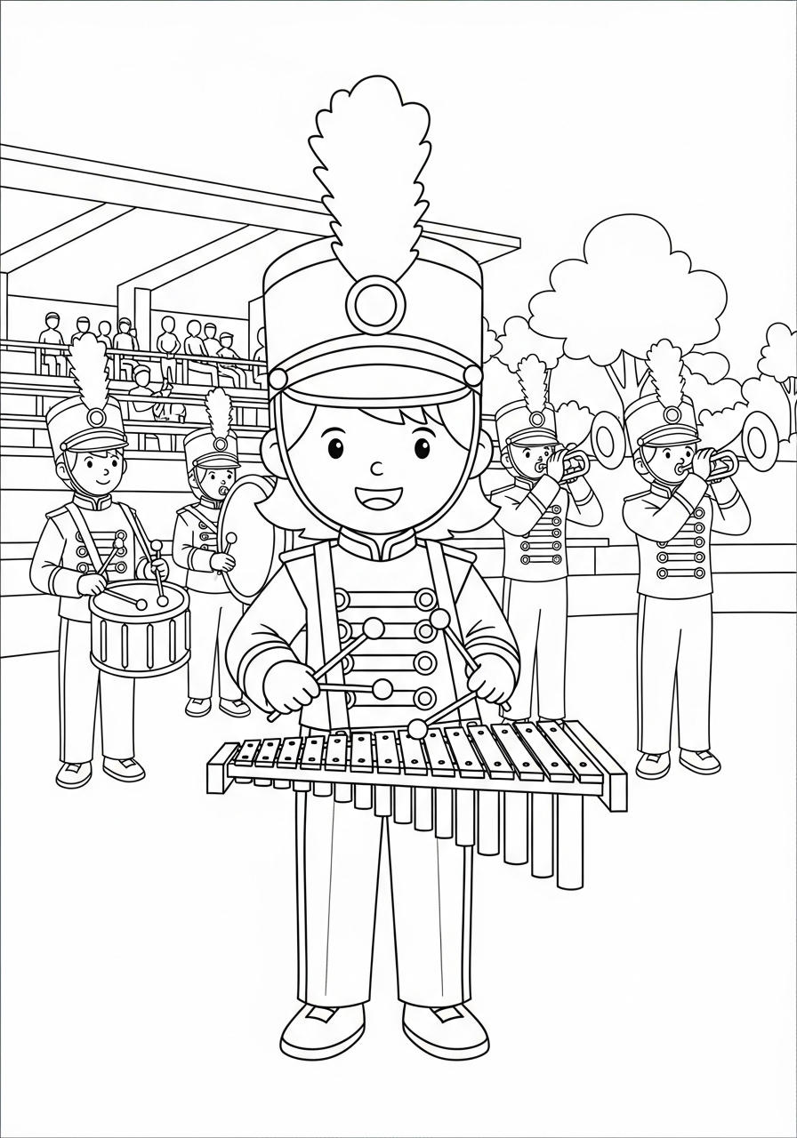 Xylophone coloring pages for adults easy