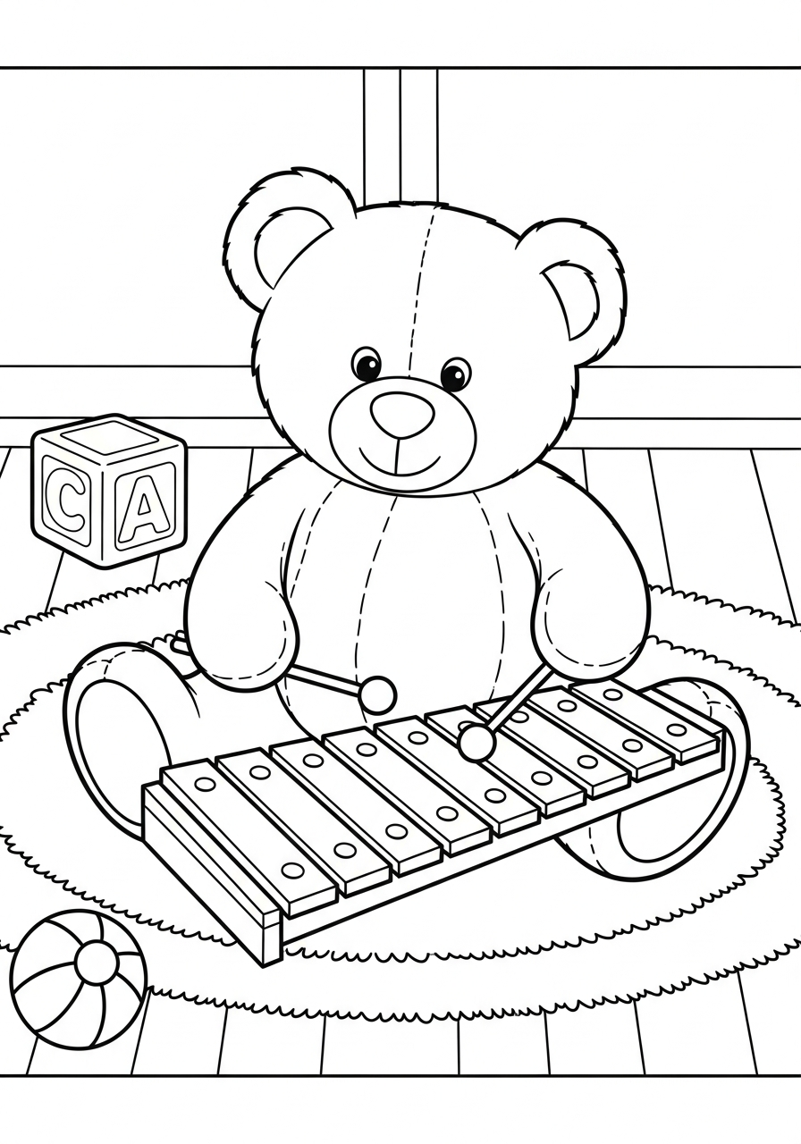 Xylophone coloring pages easy