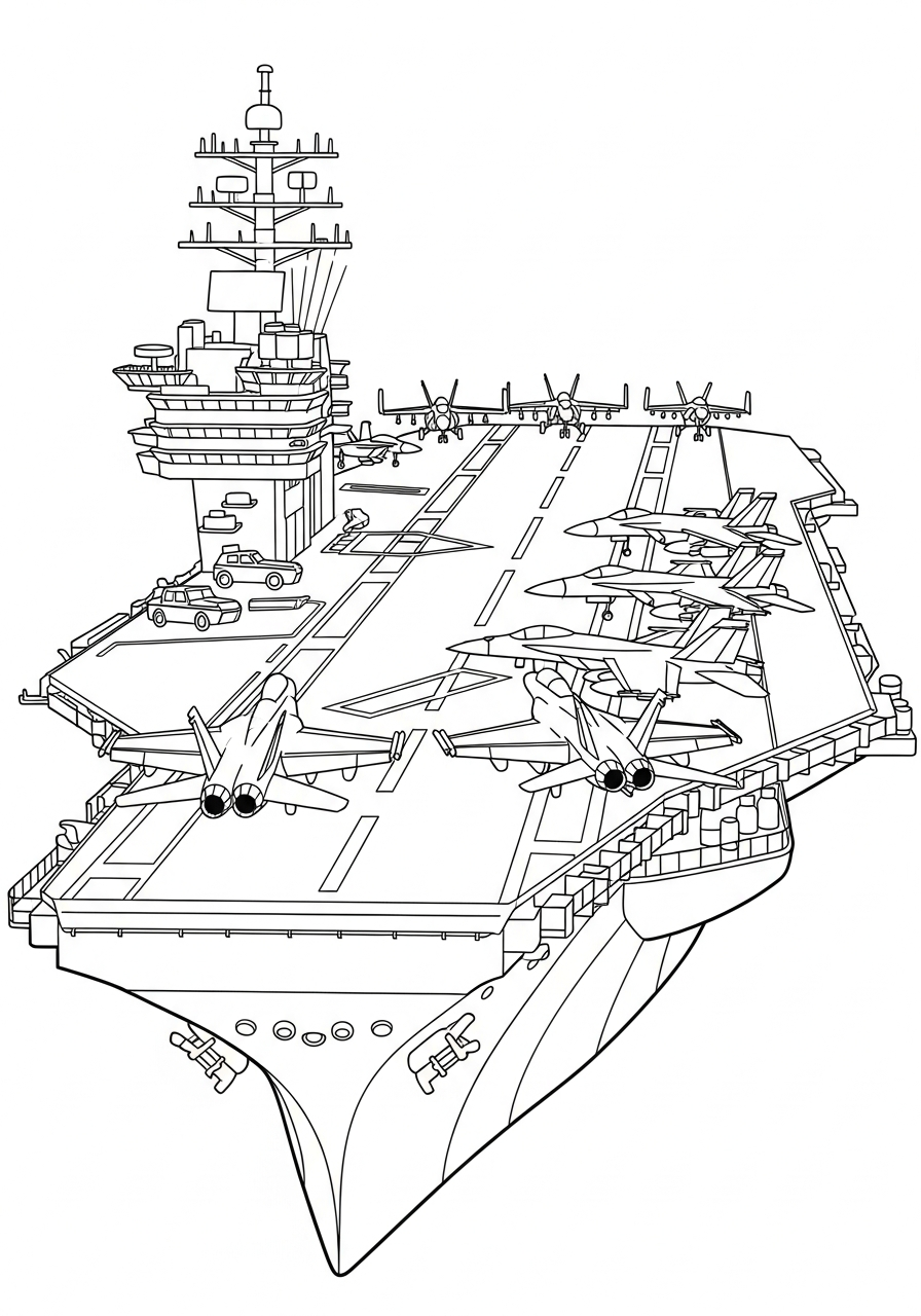 coloring pages Aircraft Carrier