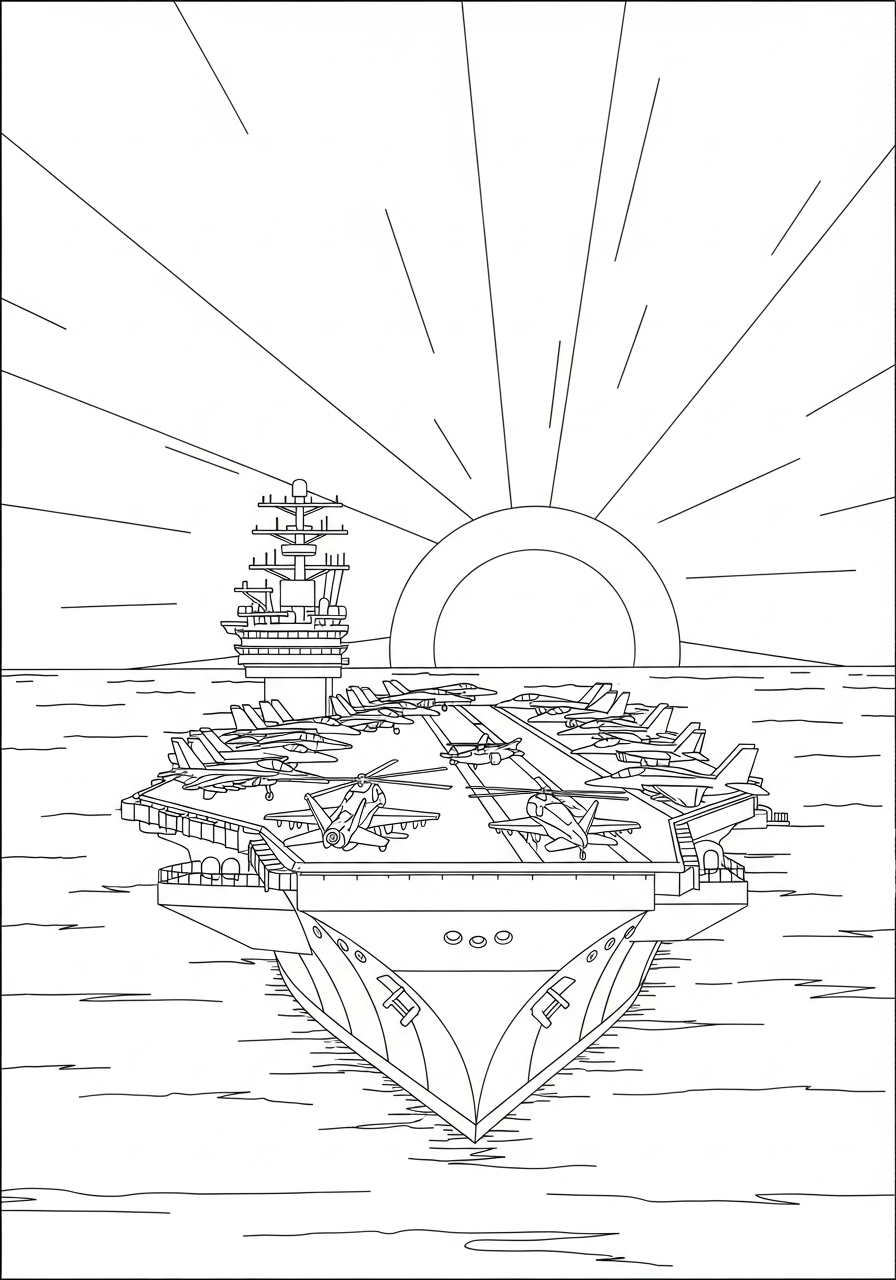 preschool Aircraft Carrier coloring pages