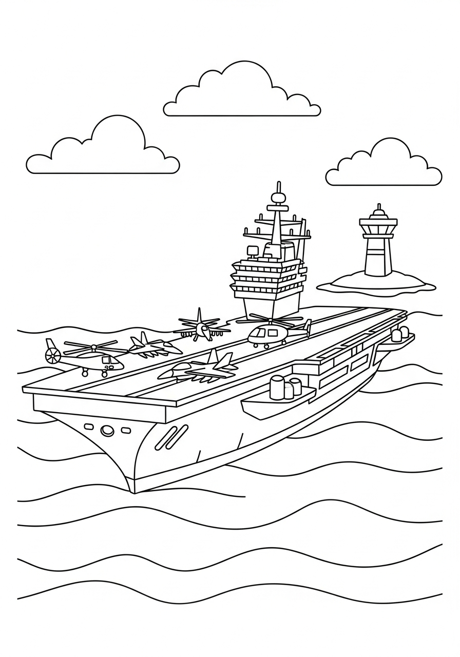 Aircraft Carrier decorations coloring pages