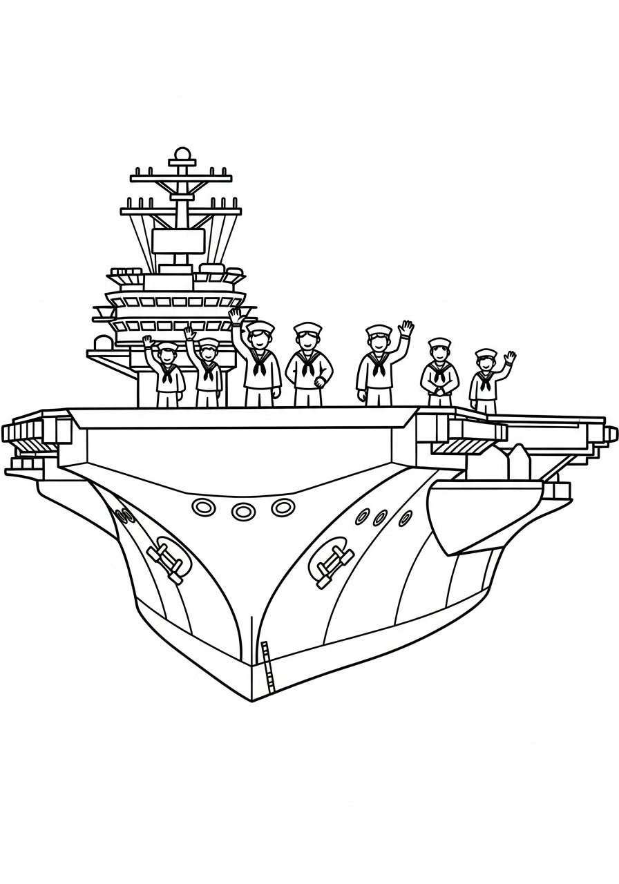 Aircraft Carrier coloring pages for preschoolers