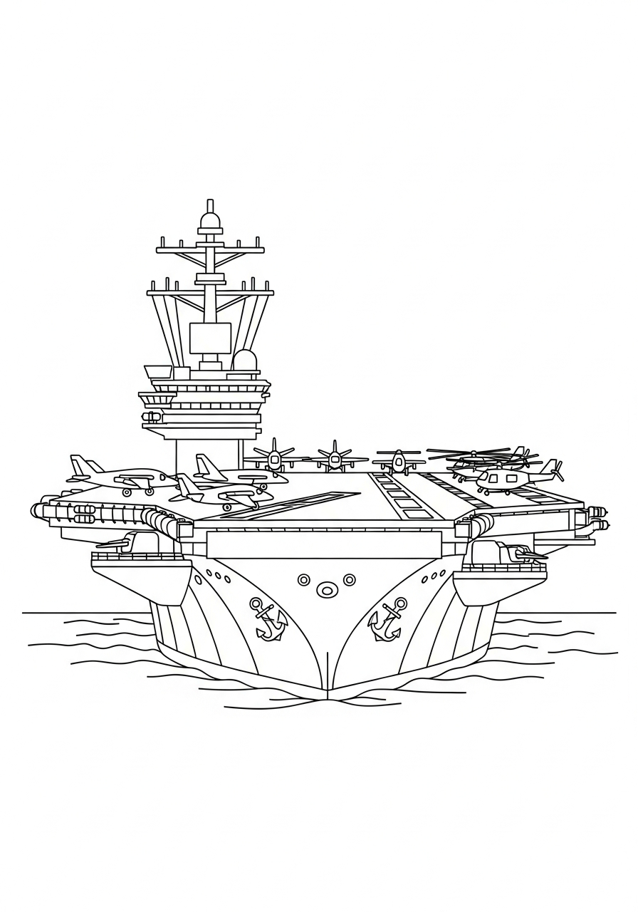 kids Aircraft Carrier coloring pages