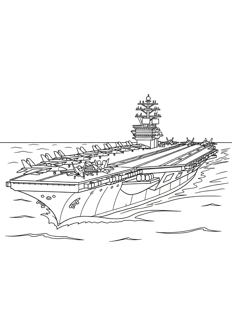 Aircraft Carrier adult coloring pages