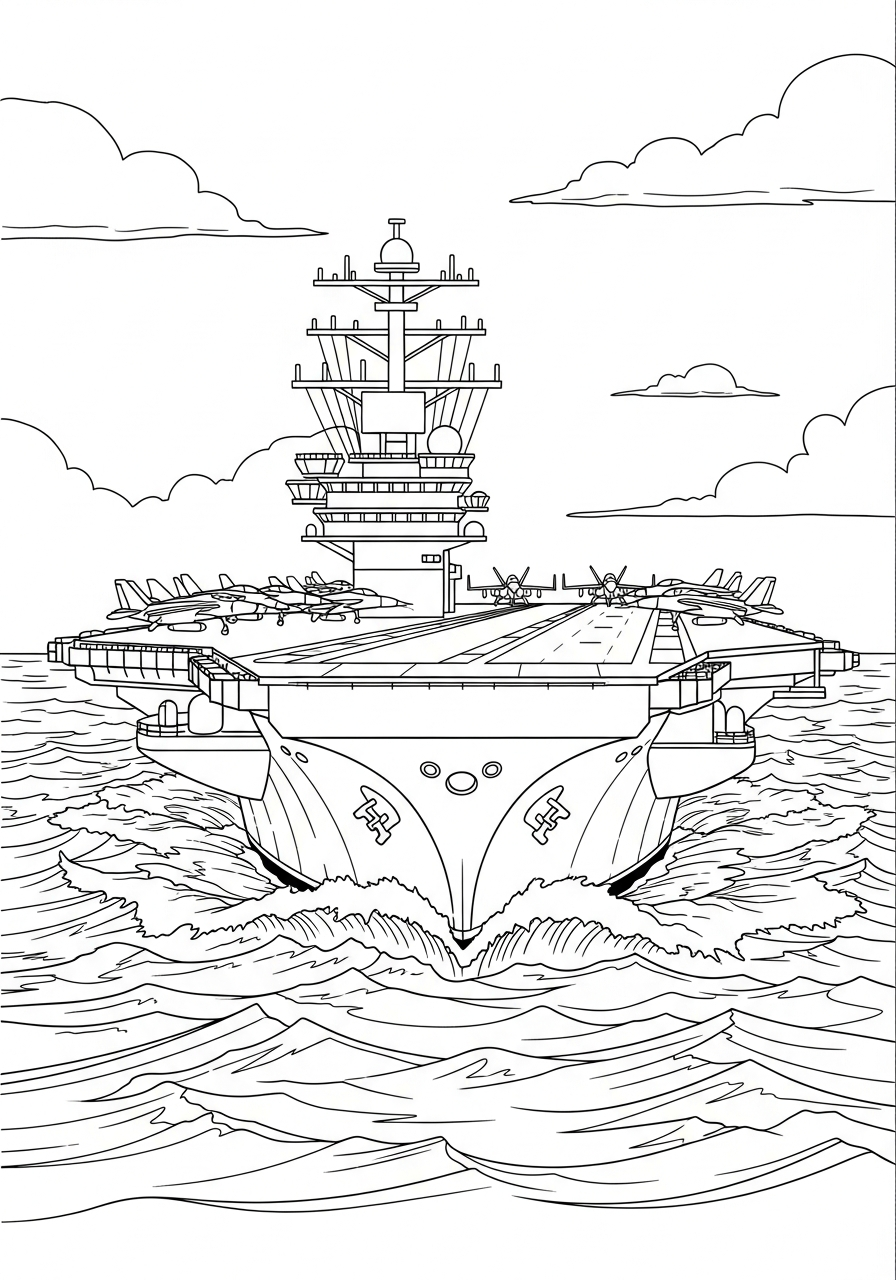 free printable Aircraft Carrier coloring pages