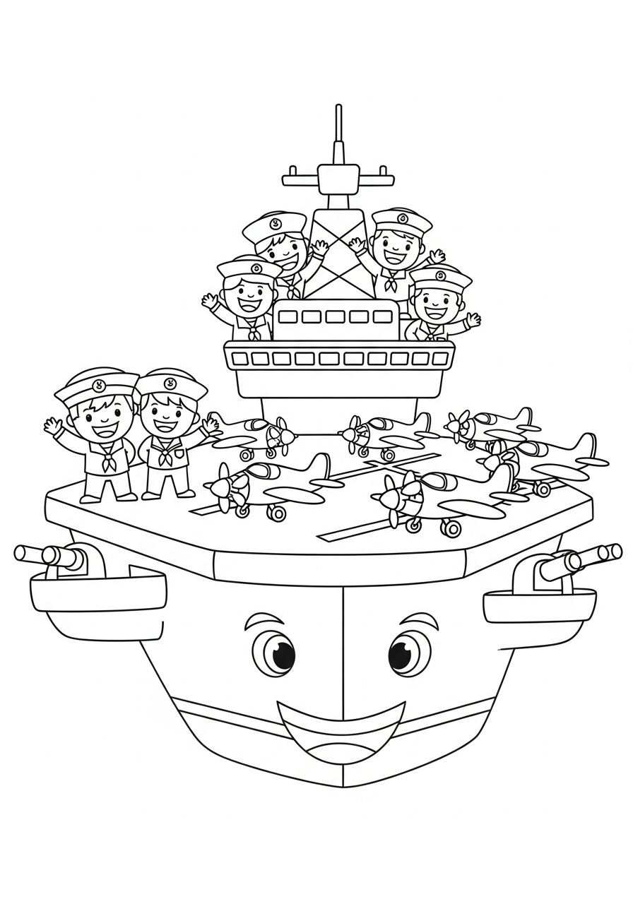Aircraft Carrier coloring pages printable