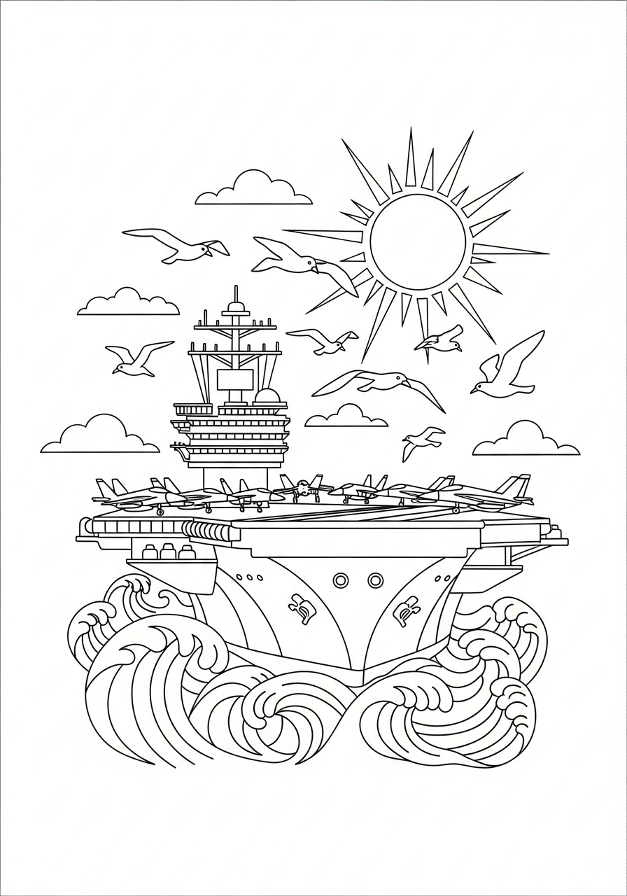 fun Aircraft Carrier coloring pages
