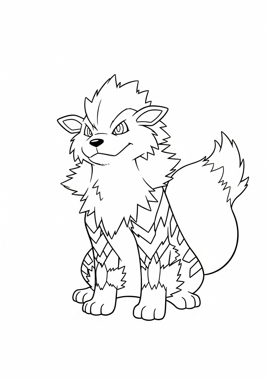 detailed Arcanine coloring pages for adults