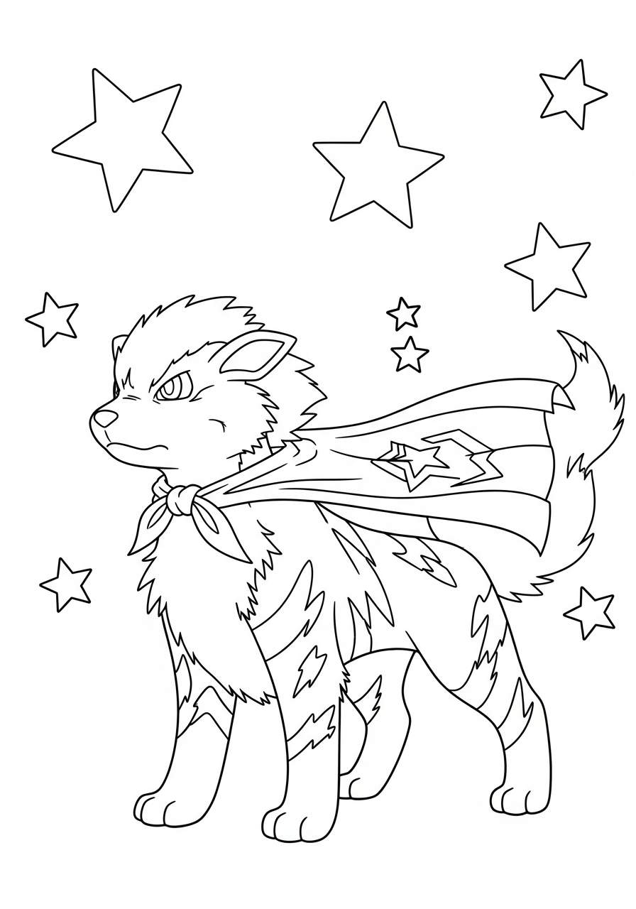 Arcanine adult coloring pages