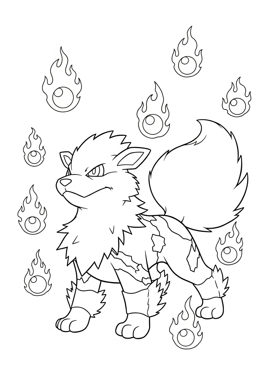 preschool Arcanine coloring pages