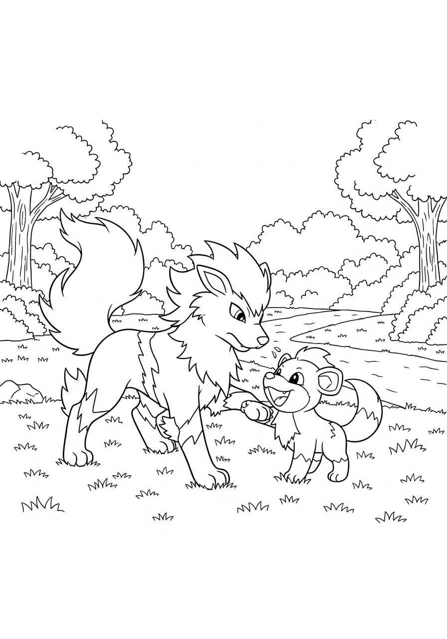 kids Arcanine coloring pages