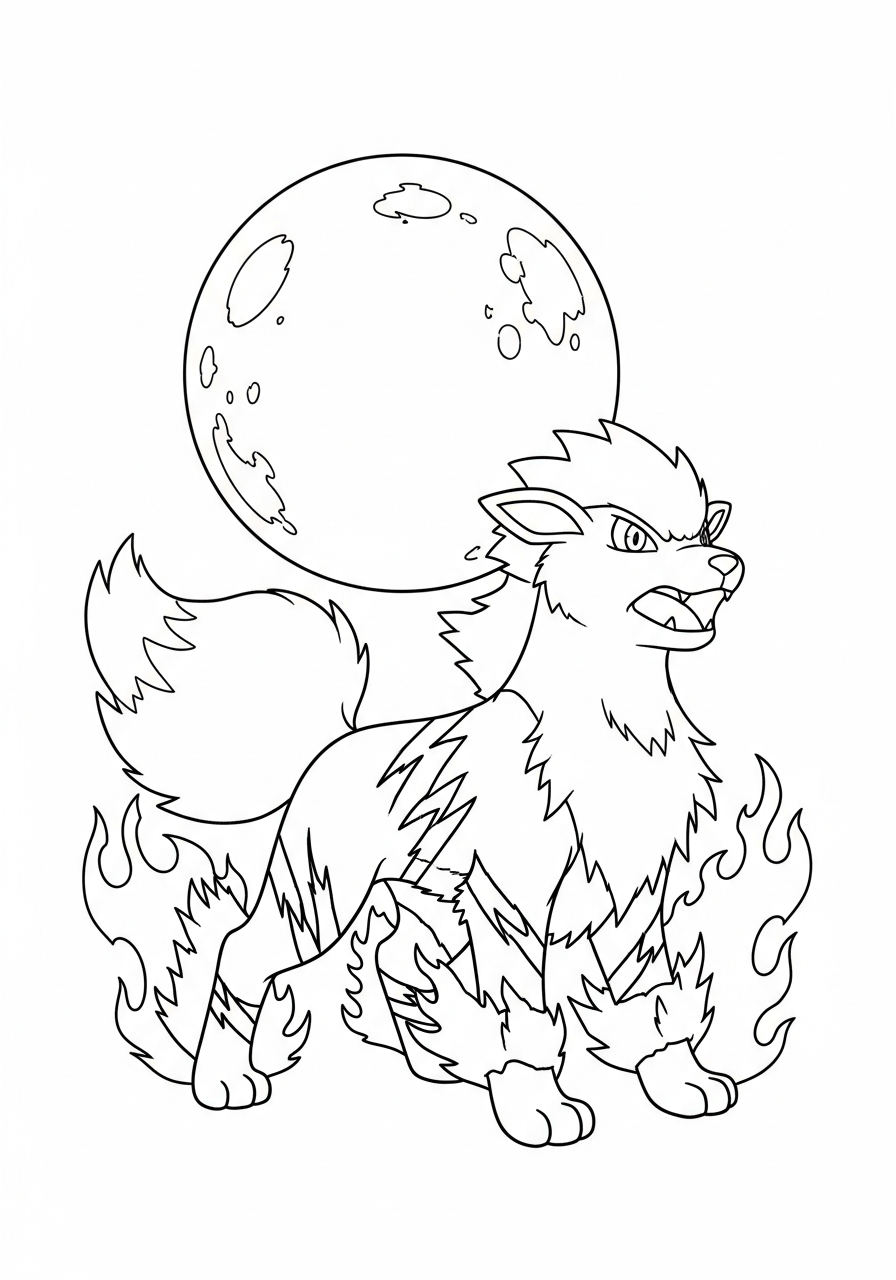 free adult Arcanine coloring pages