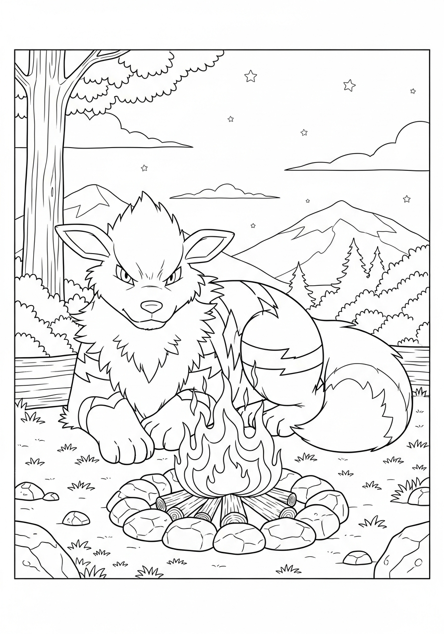 free Arcanine coloring pages printable
