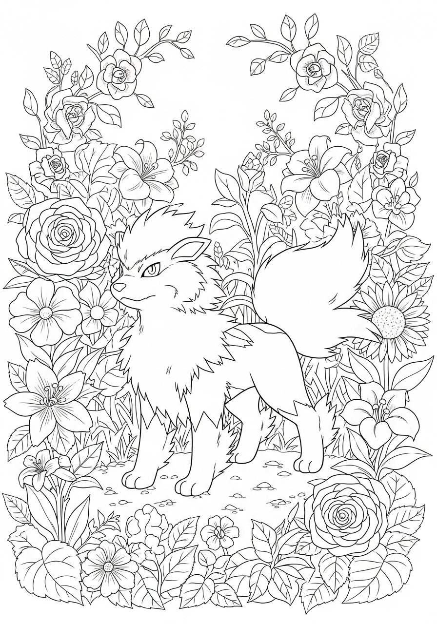 Arcanine free coloring pages