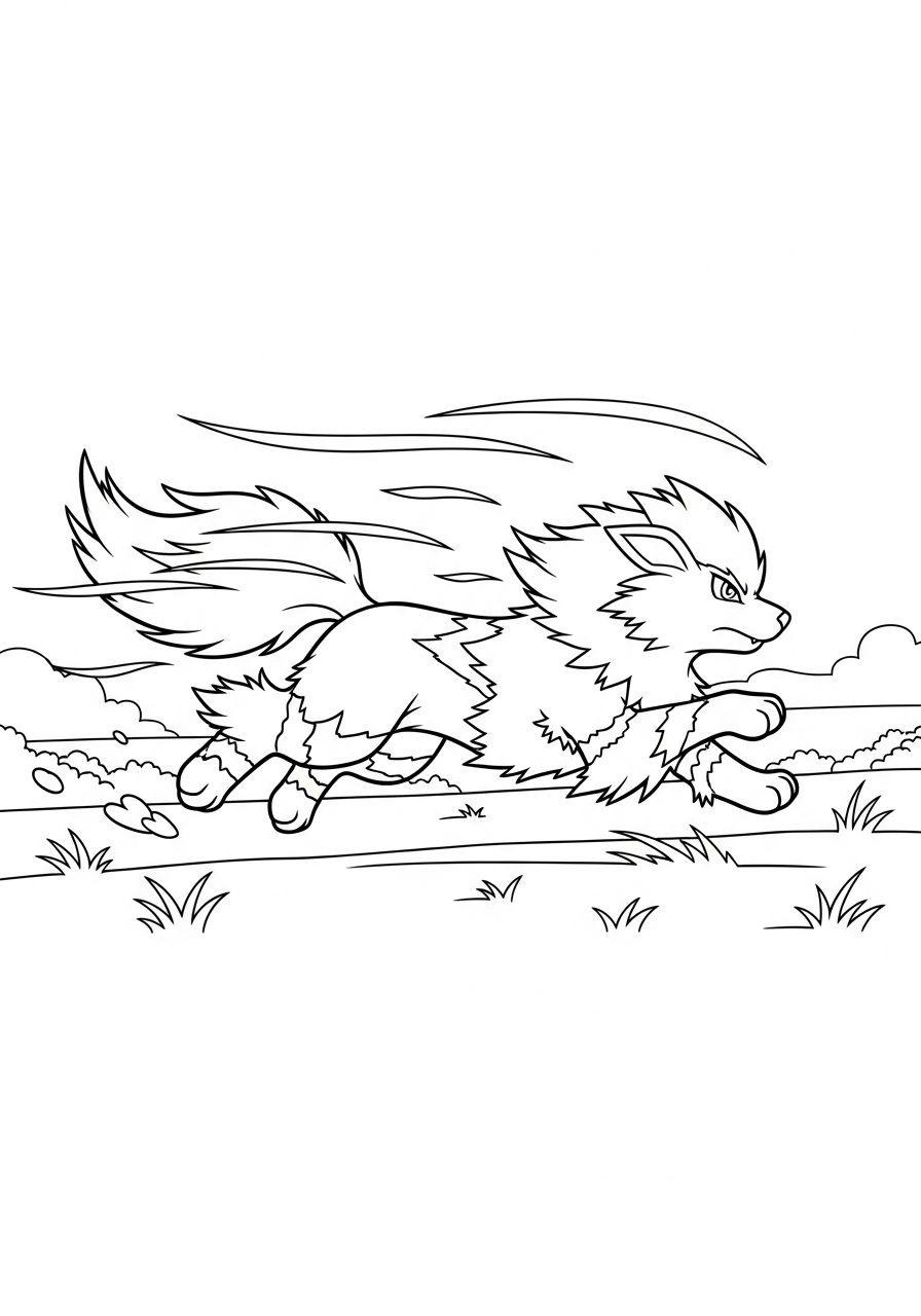 detailed Arcanine coloring pages