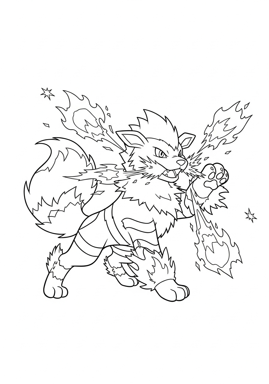 free Arcanine coloring pages pdf