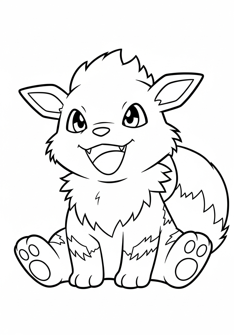 free full size printable Arcanine coloring pages for adults pdf