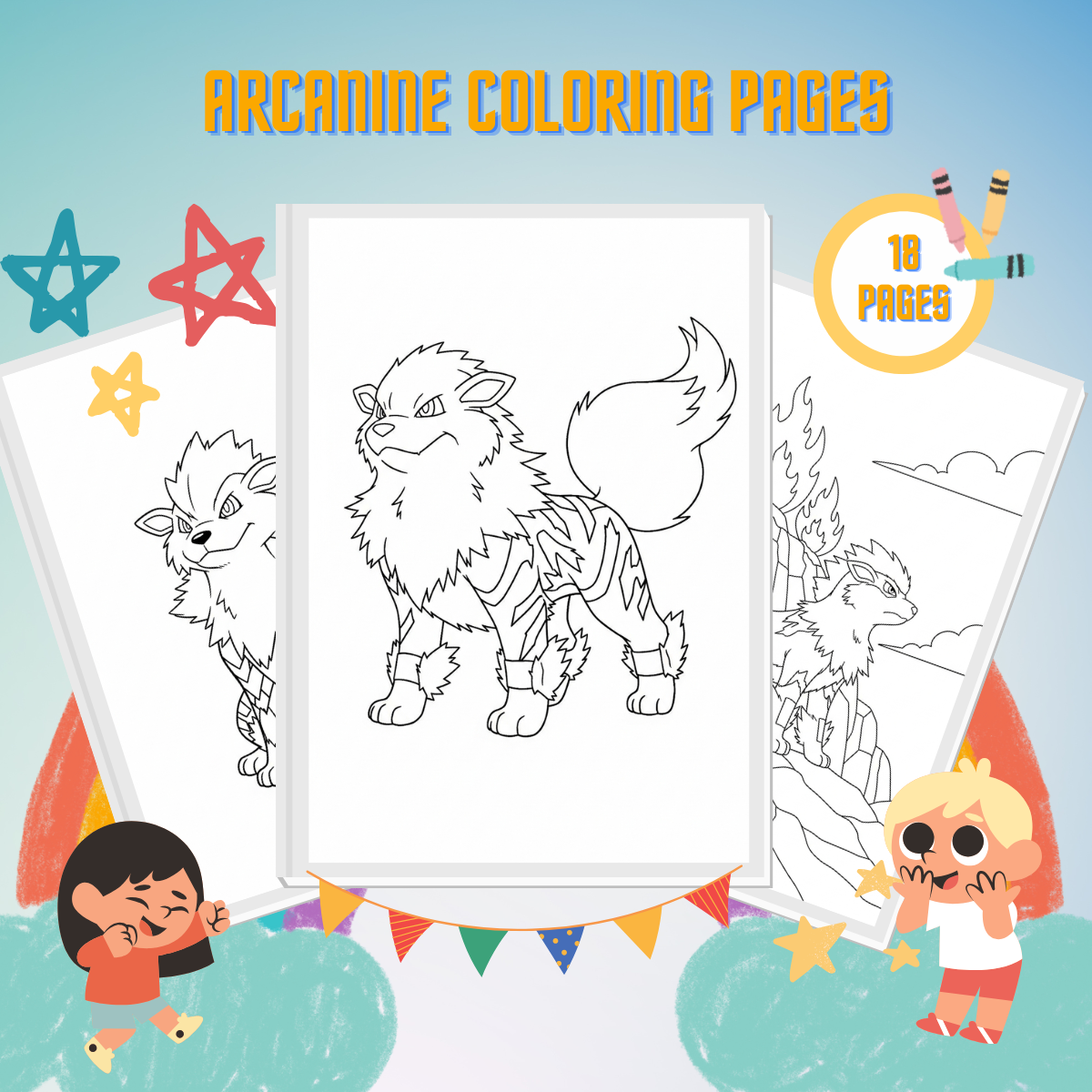 18 Arcanine Coloring Pages For Kids | SSColoring.com
