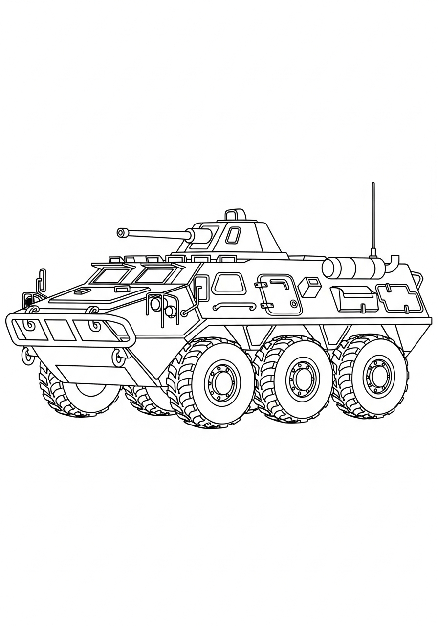 Armored Personnel Carrier coloring pages free printable