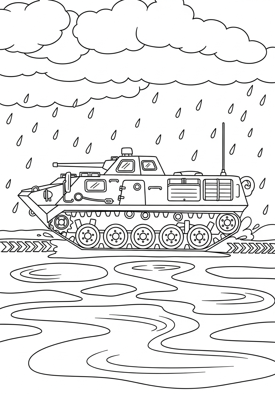 Armored Personnel Carrier coloring pages for adults easy