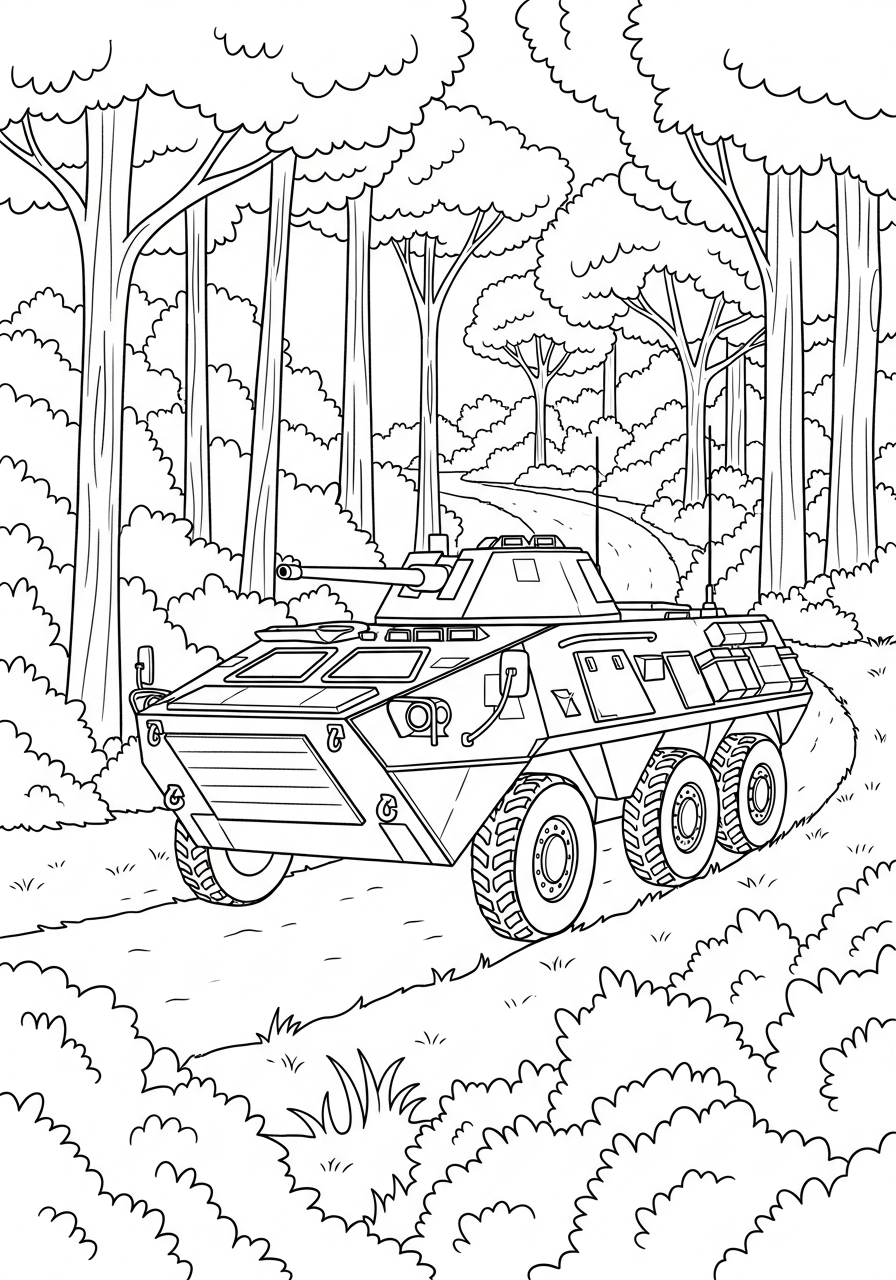 preschool Armored Personnel Carrier coloring pages