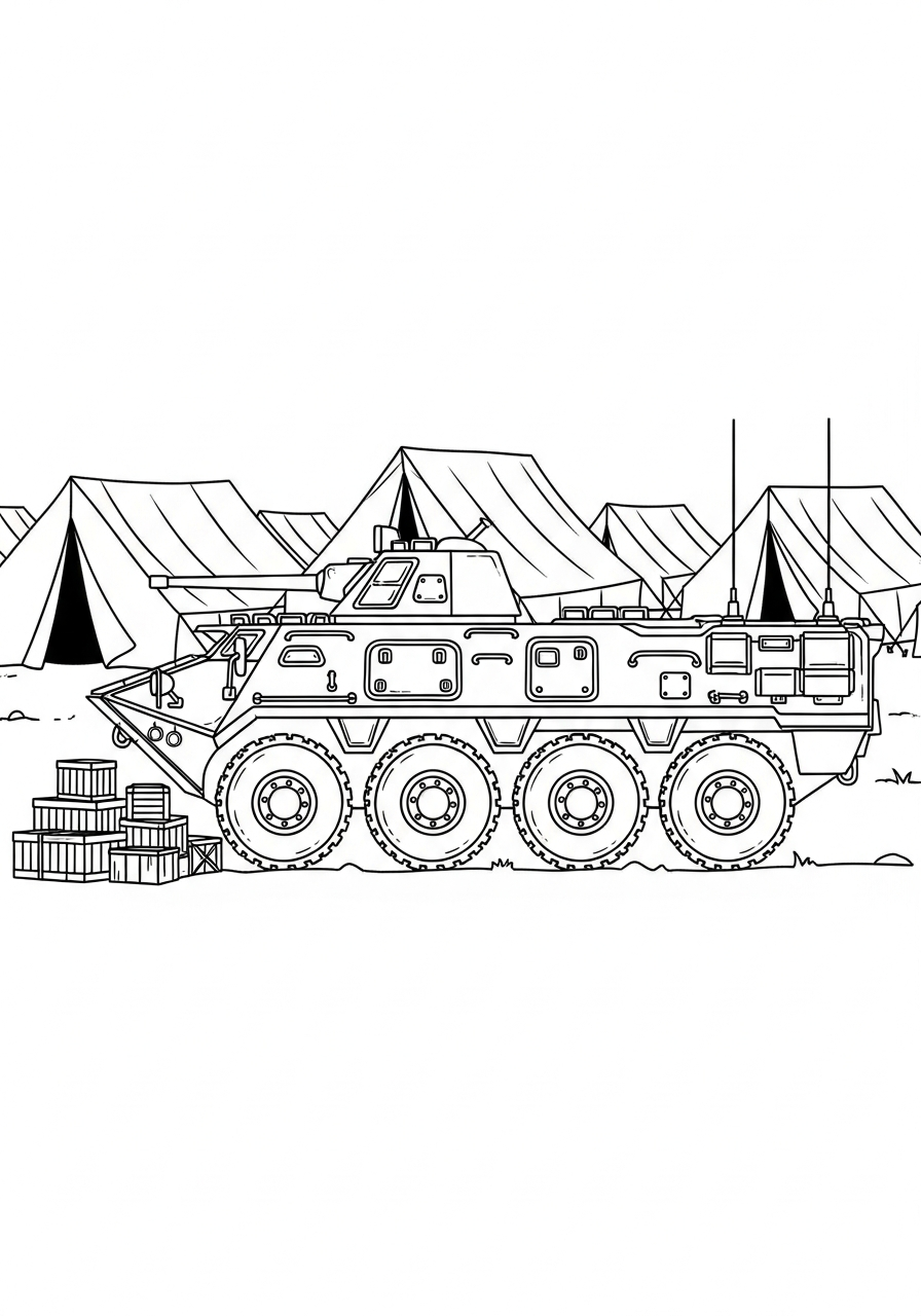 Armored Personnel Carrier free coloring pages