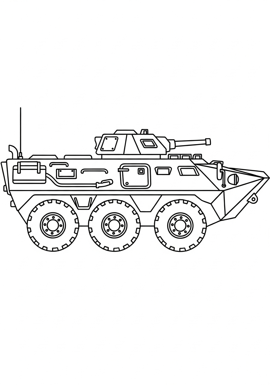 free Armored Personnel Carrier coloring pages for adults