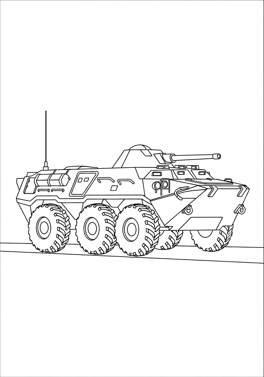 vintage Armored Personnel Carrier coloring pages